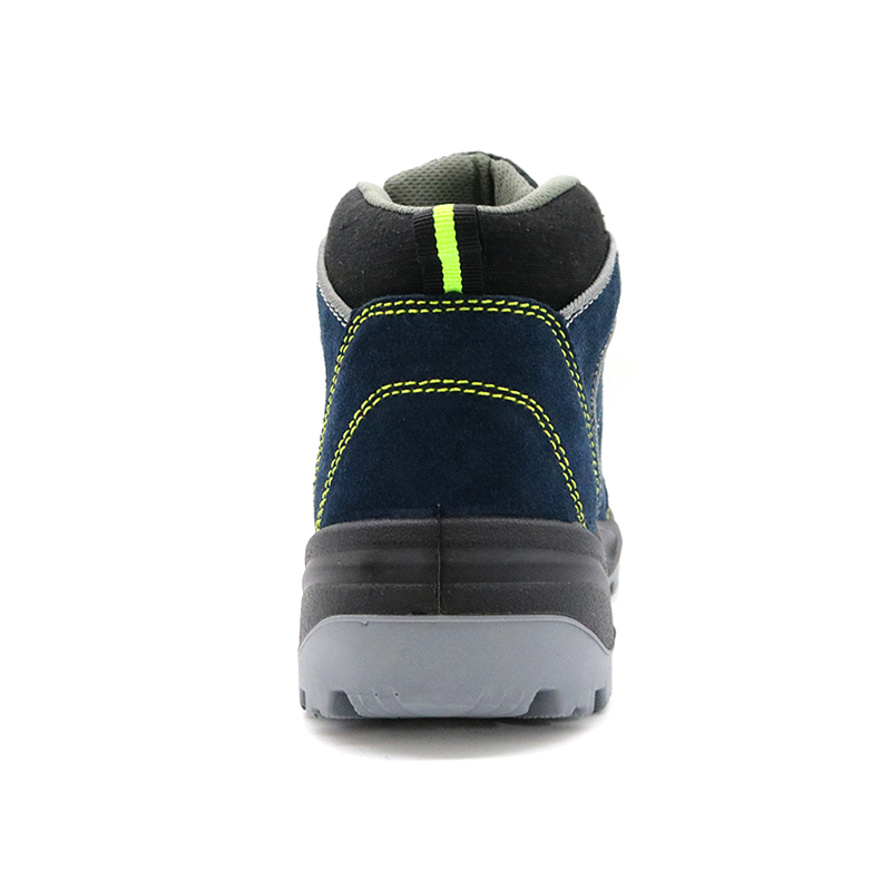 Fiberglass Toe Puncture Proof Anti Slip Suede Leather Safety Shoes 