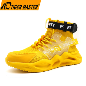 Yellow Light Weight Steel Toe Fashion Safety Shoes Sports Men