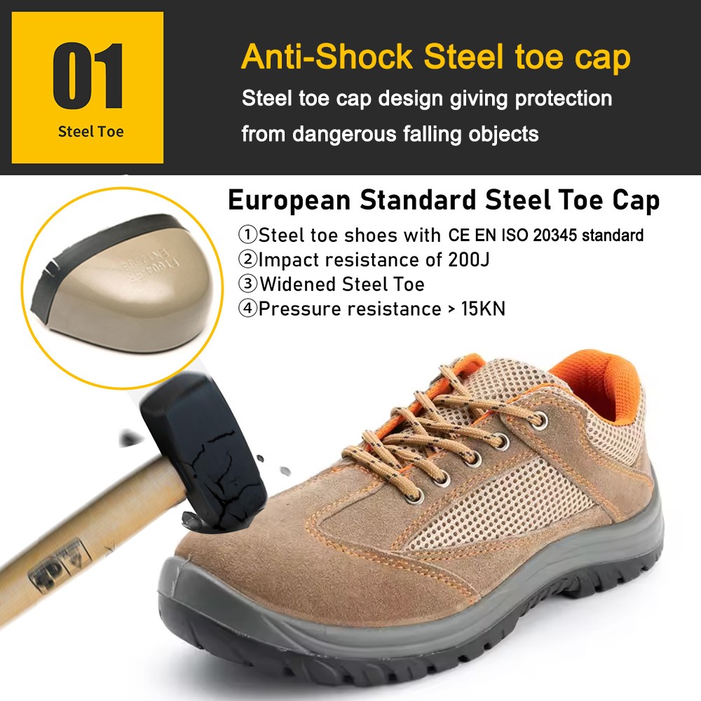 Steel Toe And Steel Mid Plate Suede Safety Shoes for Man