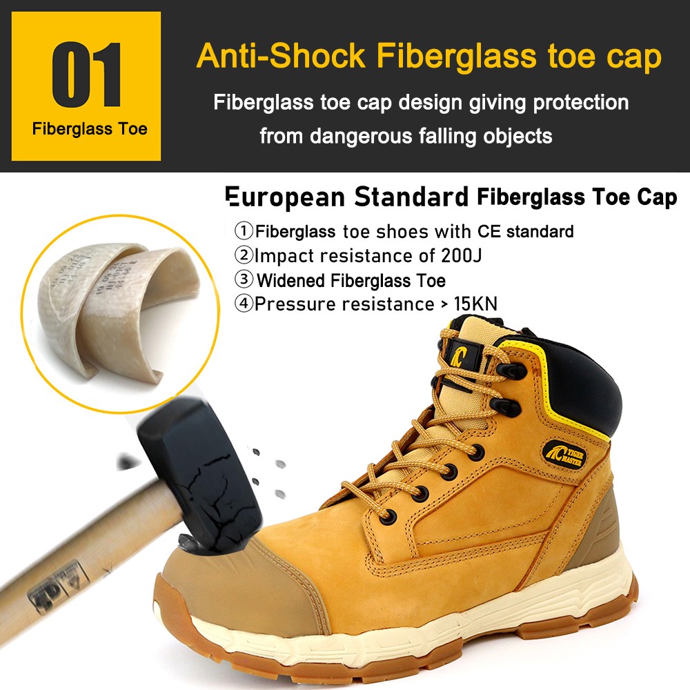 High Quality Fiberglass Toe Anti Puncture Safety Boots HRO