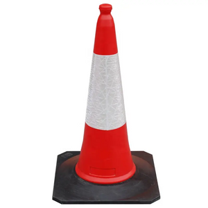 750 Mm PE Cone Rubber Base Reflective Traffic Cones