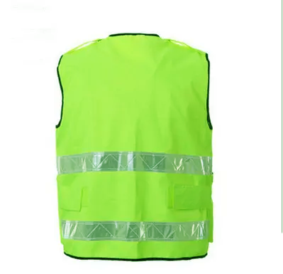 CE Class 2 Multiple Pockets Traffic Police Hi-vis Reflective Safety Vest 