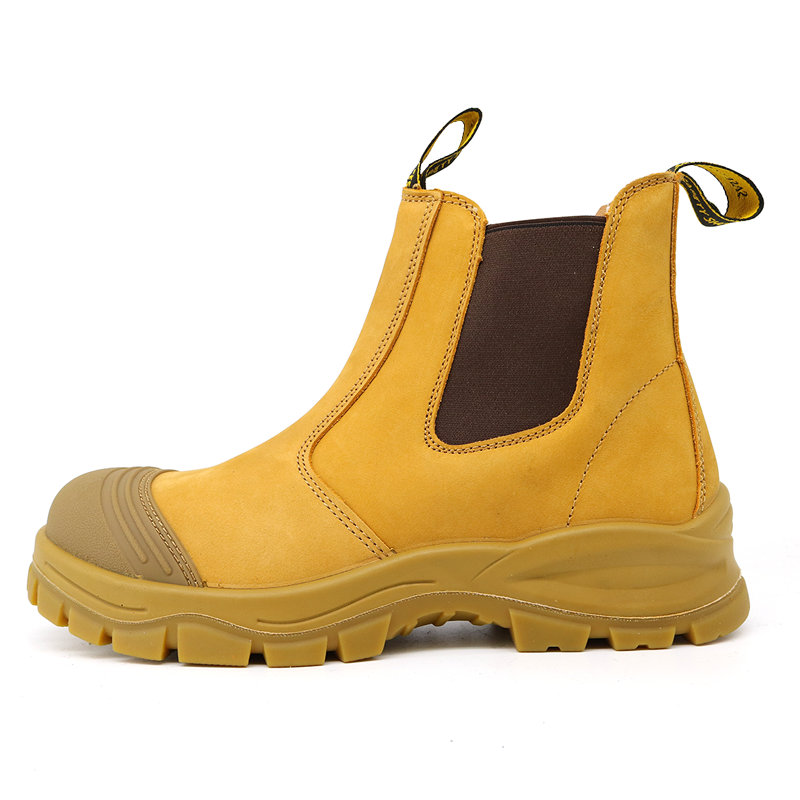 PU Rubber Sole Nubuck Leather Safety Shoes without Lace