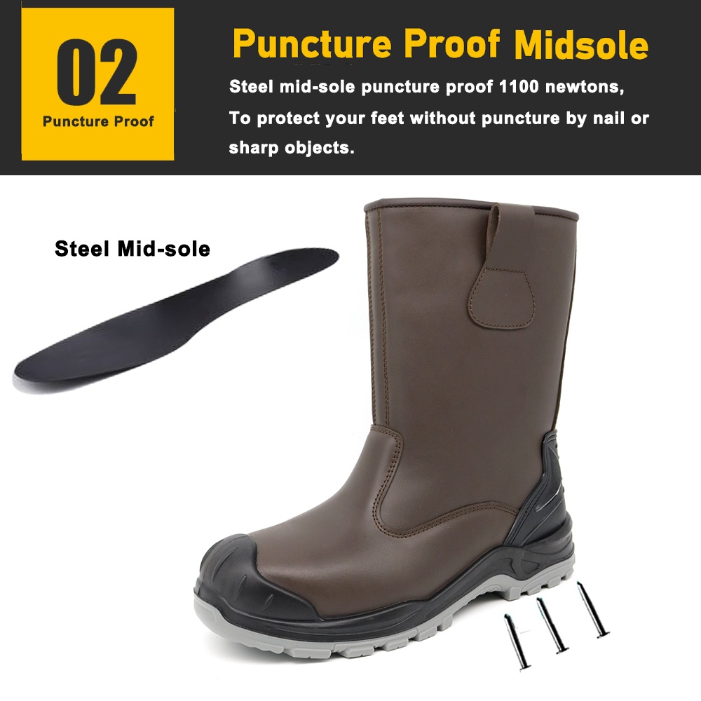 Brown Steel Toe Prevent Puncture Welding Safety Boots