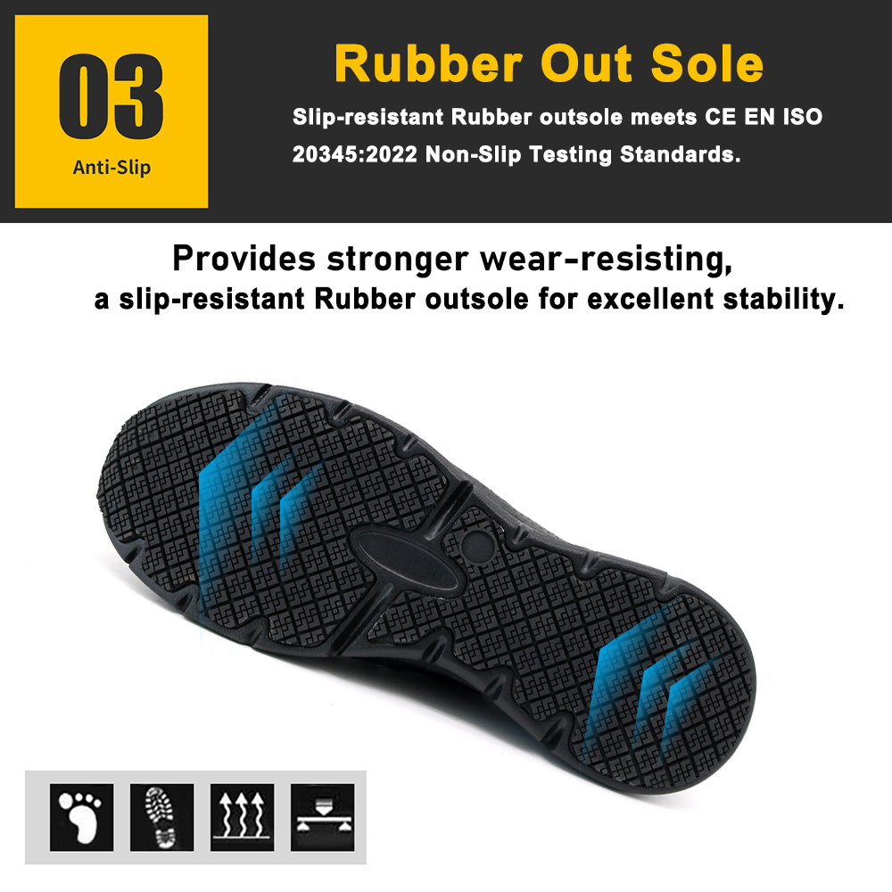 New Anti-slip Fiberglass Toe Safety Shoes without Laces