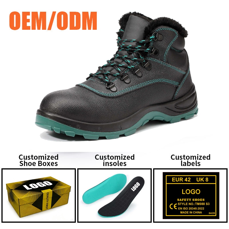 Non-slip Wide Steel Toe Winter Safety Boots for Men Anti-cold