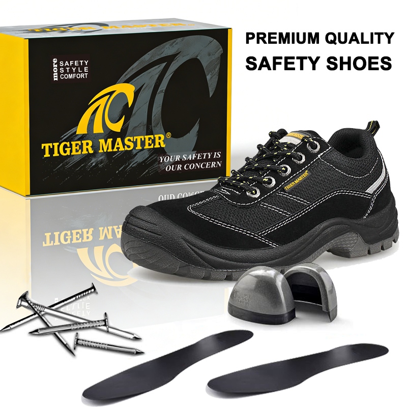 Steel Toe Anti-puncture Black Suede Safety Jogger Shoes