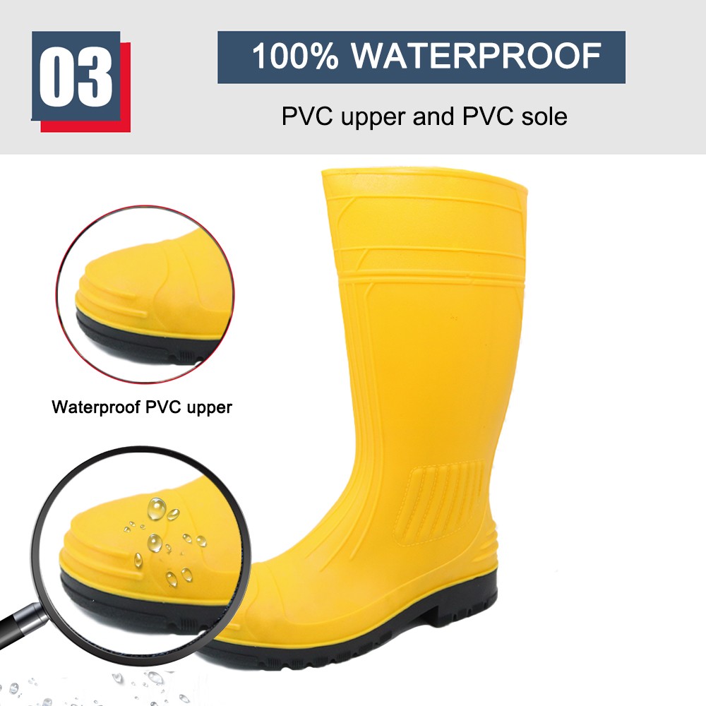 Steel Toe Anti Puncture S5 Pvc Safety Rain Boots Waterproof
