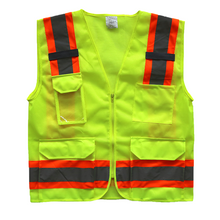 Multiple Pockets Mesh Fabric Reflective Safety Vest 