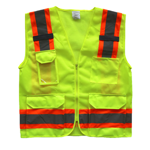 Multiple Pockets Mesh Fabric Reflective Safety Vest 