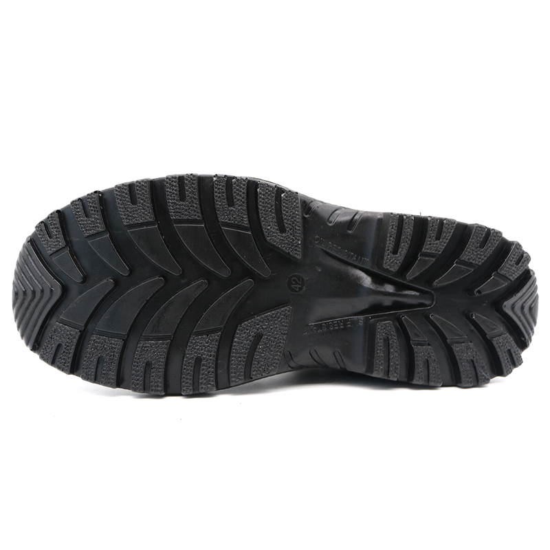 Black Leather Metal Free Safety Shoes with Fiberglass Toe