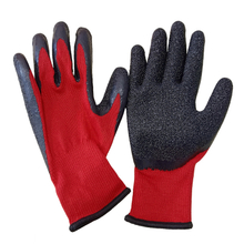 21G Poly-cotton Liner Black Latex Coated Work Gloves for Construction