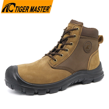 Nubuck Leather Steel Toe Industrial Safety Shoes for Men