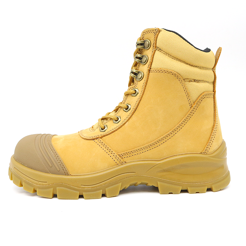 Nubuck Leather Work Safety Boots with Fiberglass Toe