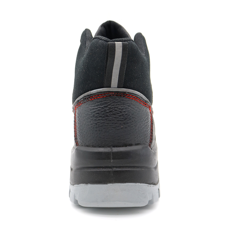 Black Leather Steel Toe Industrial Safety Shoes for Men S3