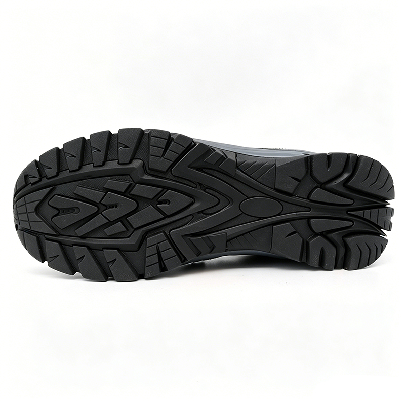 Steel Toe Breathable Sports Safety Shoes Black Rubber Sole