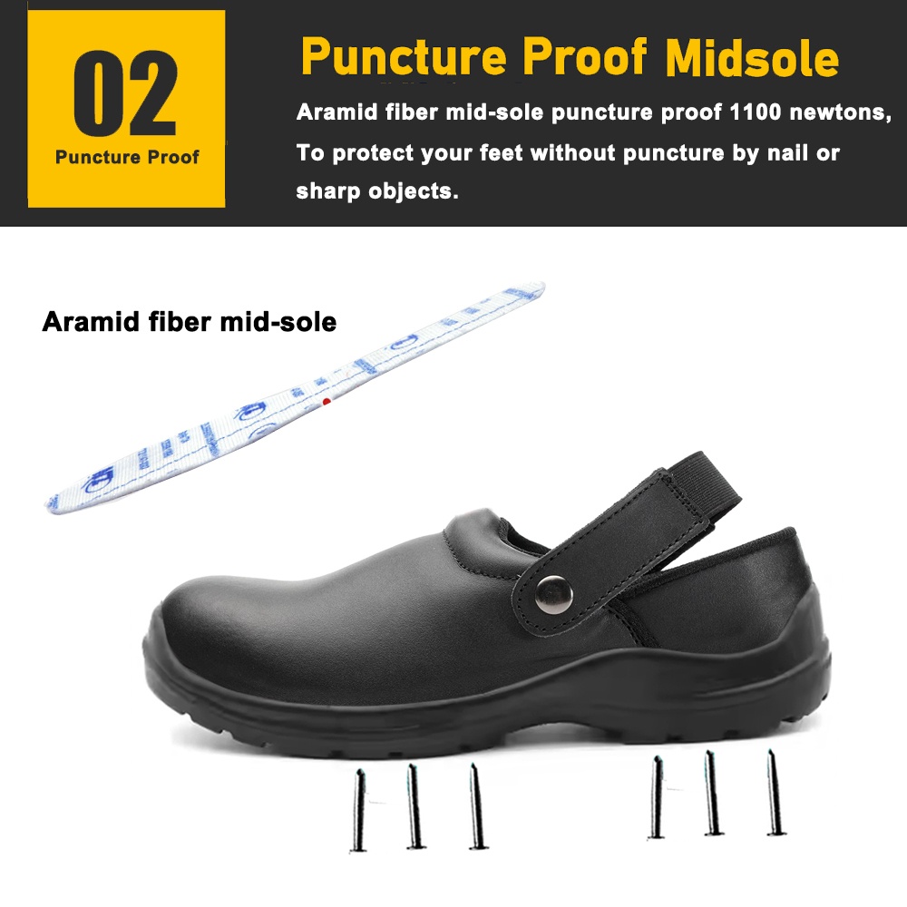 Fiberglass Toe Anti Static Kitchen Safety Shoes for Chef