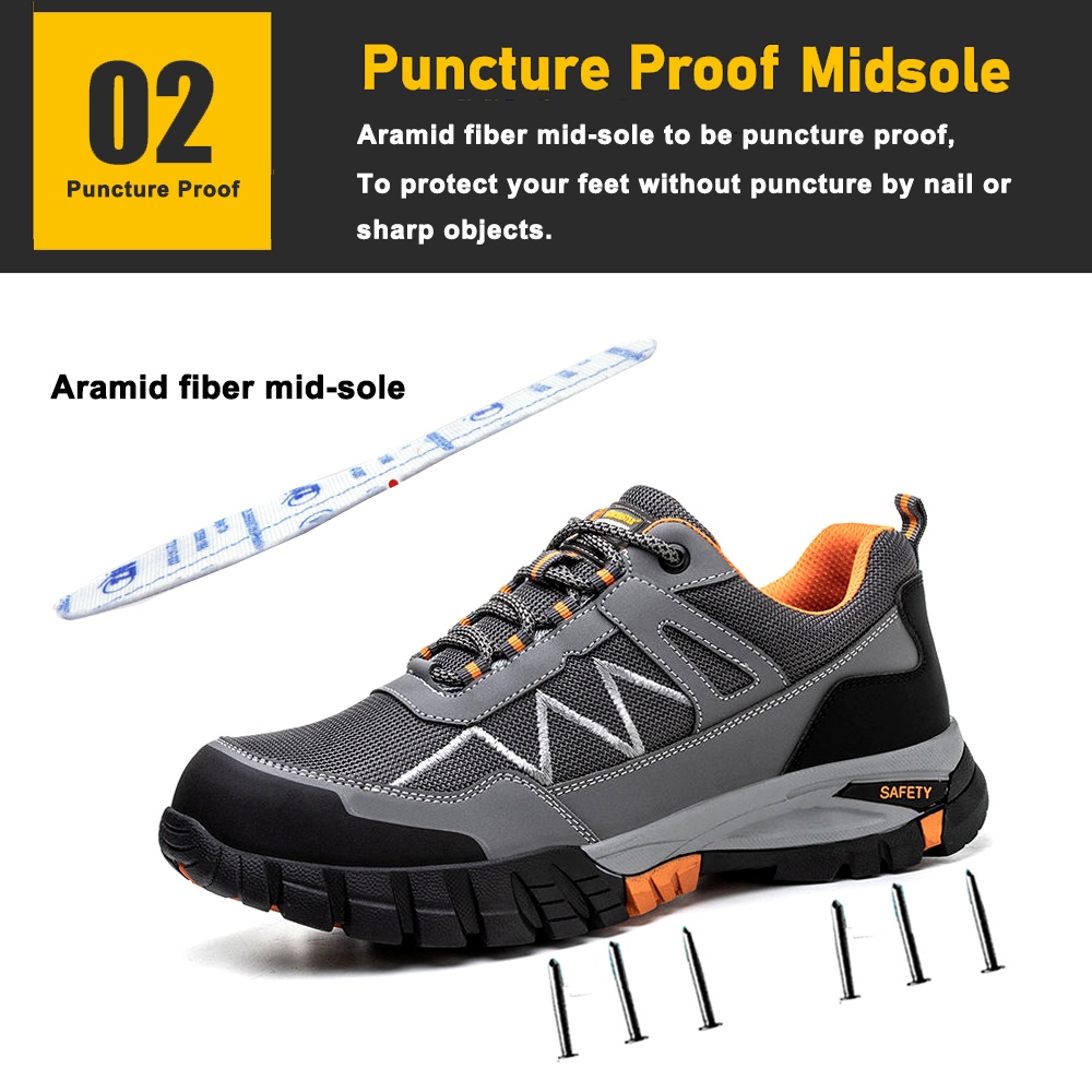 Tiger Master Steel Toe Men's Sport Safety Shoes Rubber Sole