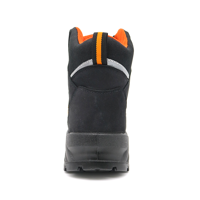Black Nubuck Leather Safety Boots with Fiberglass Toe