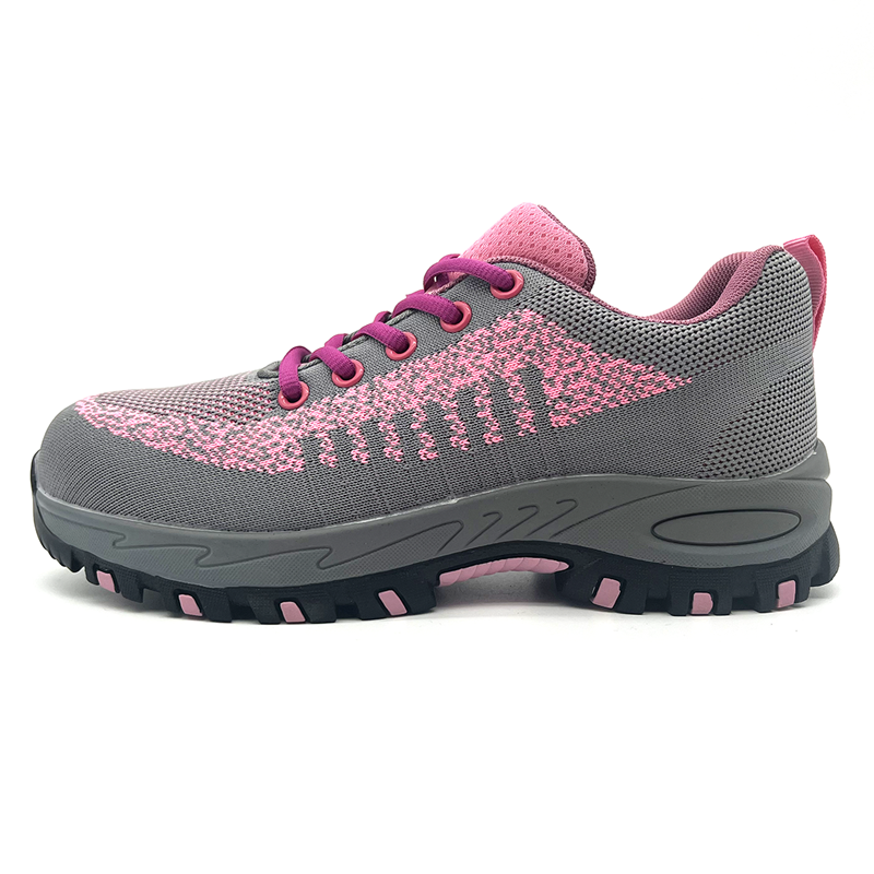 Steel Toe Kevlar Midsole Pink Safety Shoes for Women