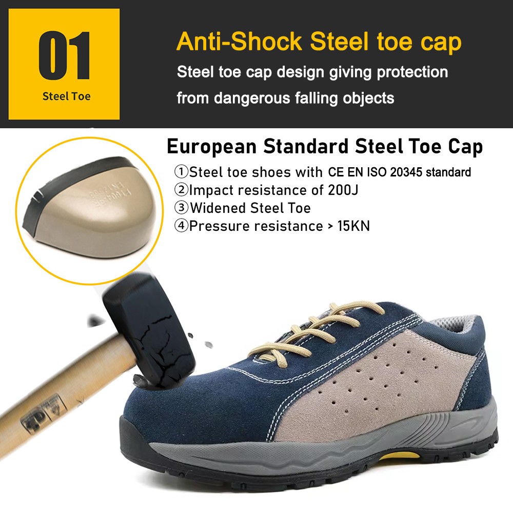 Steel Toe Puncture Resistant Suede Safety Shoes Sport