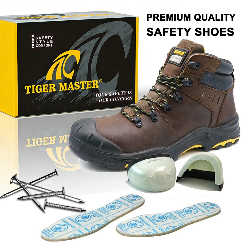 High Quaity Brown Leather Safety Boots for Oil Industry