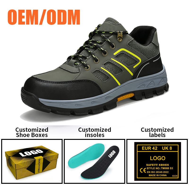 Anti-slip Rubber Sole Steel Toe Safety Shoes Men