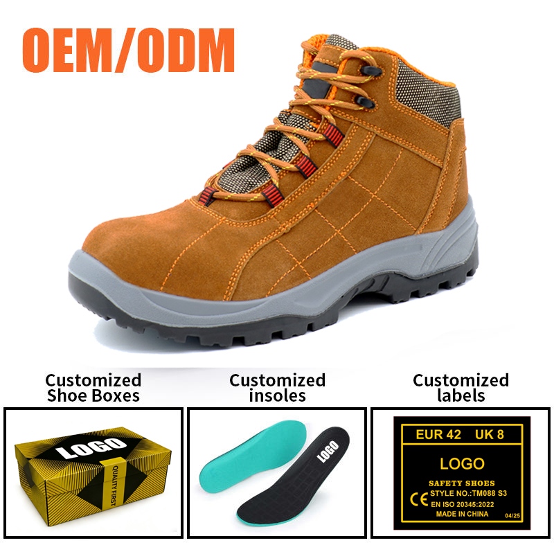 Fiberglass Toe Anti-puncture Suede Safety Shoes Metal Free