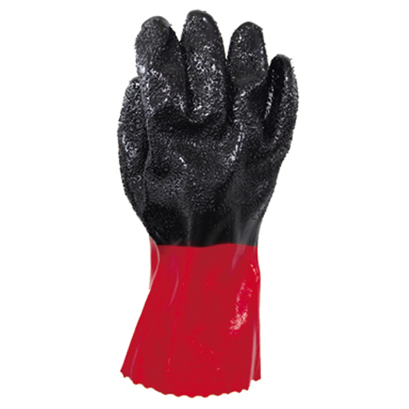 30cm Rough Finish Chemical Resistant PVC Industrial Gloves