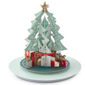 Custom 3d Pop Up Musical Merry Christmas Spinning Tree Musical 3D Pop-Up Christmas Card With Motion Handmade 3d Birthday Card