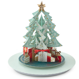 Custom 3d Pop Up Musical Merry Christmas Spinning Tree Musical 3D Pop-Up Christmas Card With Motion Handmade 3d Birthday Card