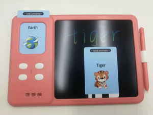 2 in 1 Baby Flash Cards Toys Learning Electronic Magic Slate Graphic Tablet Drawing Pad with Digital Pen