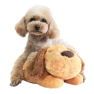 Lovely Puppy Behavioral Aid Heartbeat Stuffed Plush Dog Toy for Pets