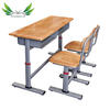 Cheap Wholesale Wooden School Furniture Double Student Desk And Bench with Three Drawers