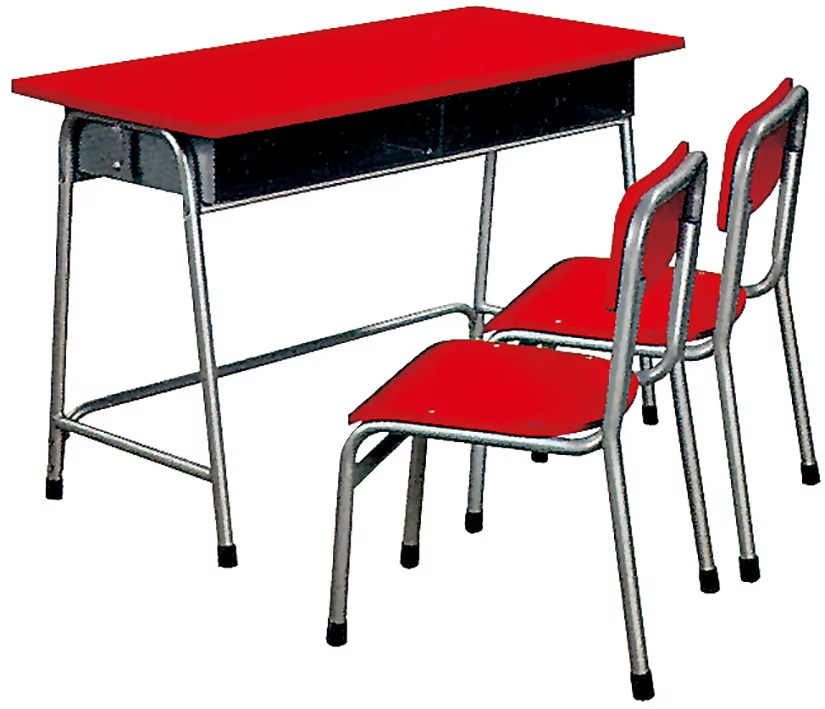 Factory Cheap Modern School Furniture MDF Board Detachable Double Student Desk and Chair