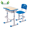 Adjustable Height High Quality Plastic Classroom Furniture Single Student Wooden Desk Chair