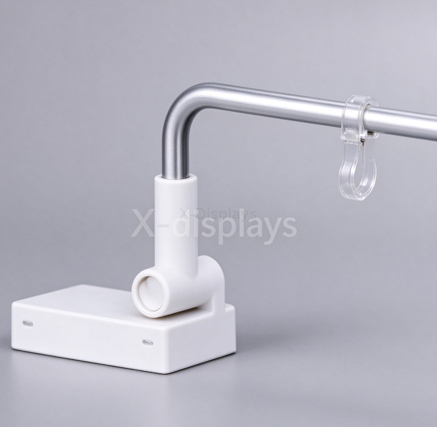 Magnetic Banner holder with White Base and Two Clear Hangers R8-1