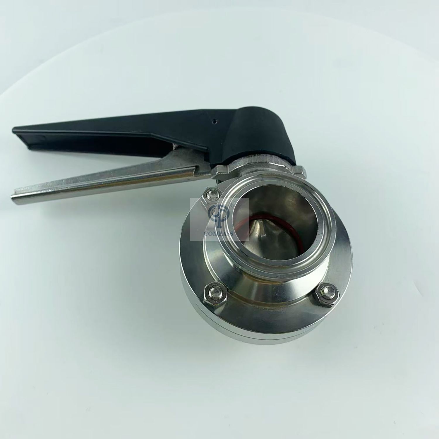 Клапан-бабочка с ручным зажимом TC64MM SMS с пластиковой ручкой в ​​виде утконоса