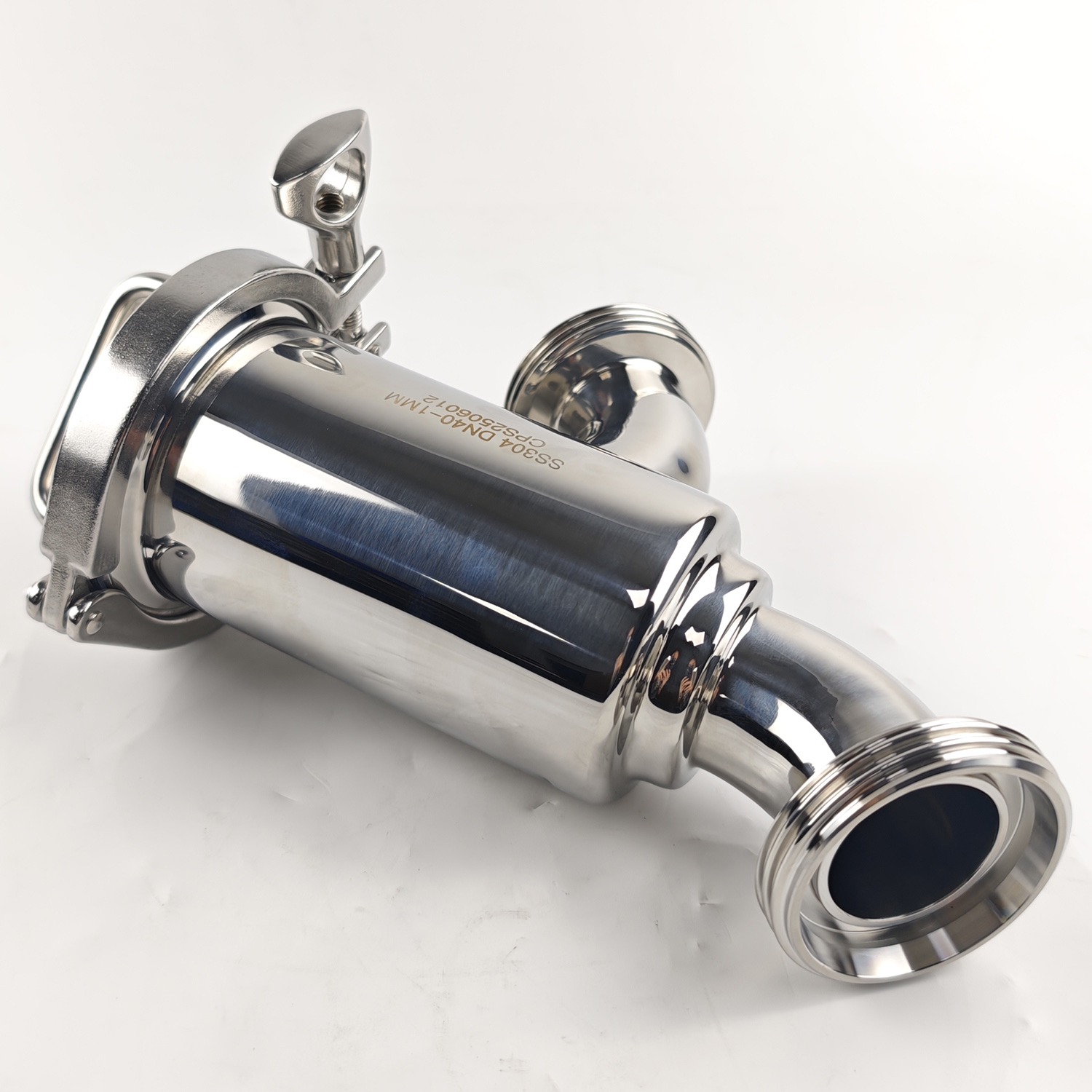 DN40-1MM продовольственного класса сантехническая нержавеющая среда 304/SS316L Санитарная нить не удерживая фильтры типа колена 