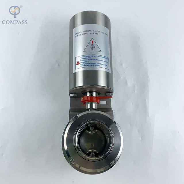 КЛАПАН-БАБОЧКА СОЕДИНЕНИЯ DIN ПНЕВМАТИЧЕСКОГО СОЕДИНЕНИЯ SS316L