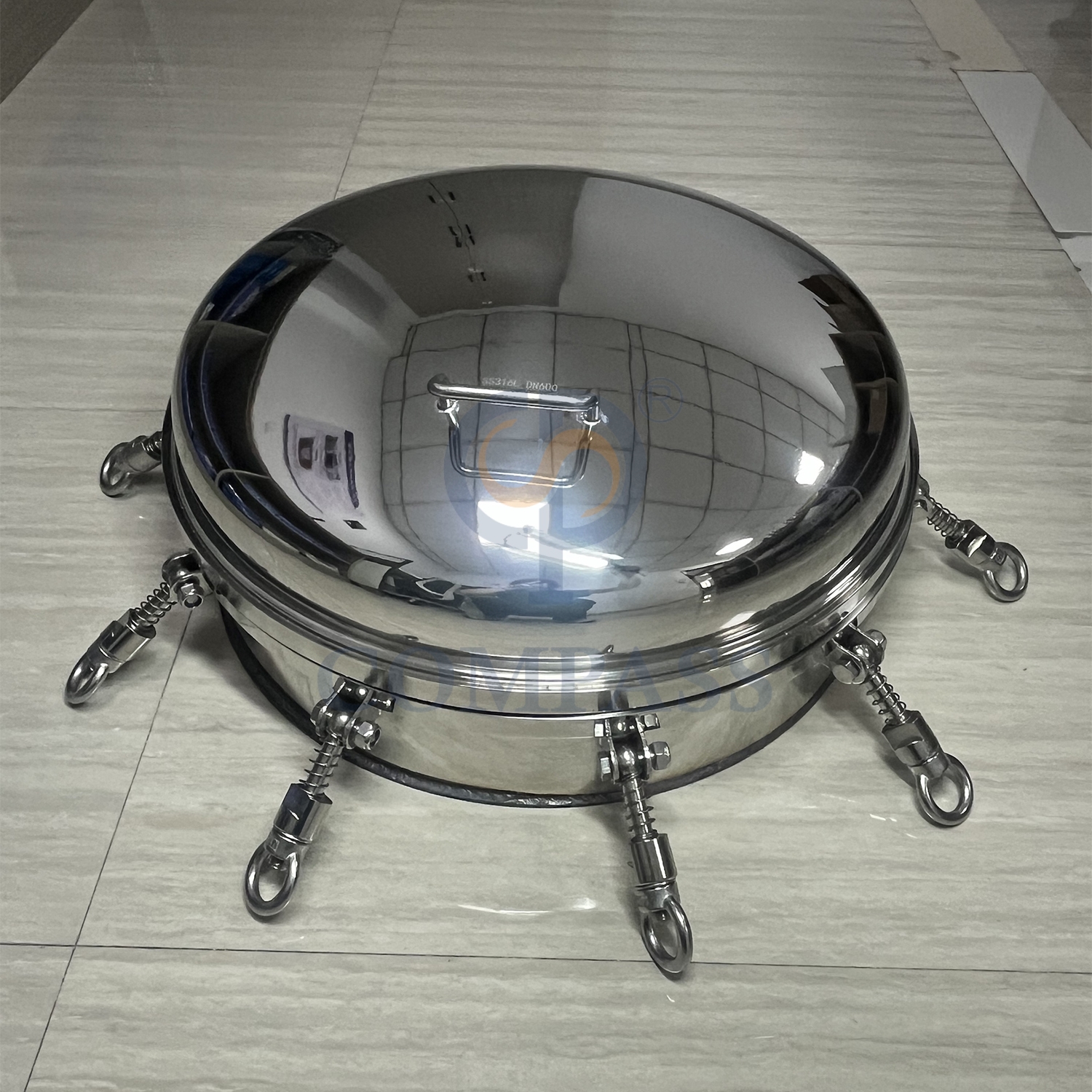 SS316L DN600 Санитарная крышка люка из нержавеющей стали Гигиеническое зеркало Полировка Наружные круглые люки резервуара под давлением с уплотнением из EPDM