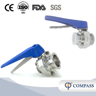 DN50 52 -мм санитарная гигиеническая из нержавеющая сталь сорта SS316L DIN Ручной клапан Tri Clamp Butterfly с пластиковой ручкой Griptle