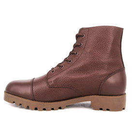 Botas plena piel flor militar rojo marrón 6107