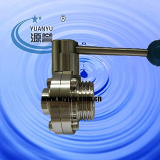 Sanitary thread/weld butterfly valve