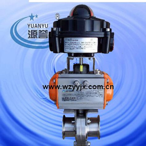 Sanitary Pneumatic Butterfly Valve With Limit Switch Box