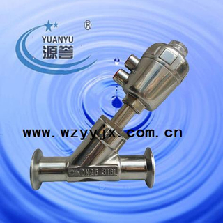 Stainless Steel Triclamp Pneumatic Angle Seat Valve