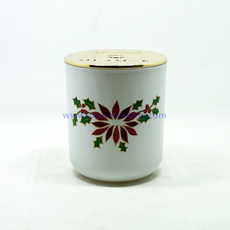 2019 popular trendy Christmas glass candle holder with customized logo