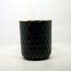 13oz unique fish scale matte black glass candle jar with gold lid