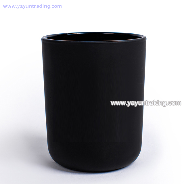 Wholesale Home Decoration Frosted Black Series Glass Candle Jar 