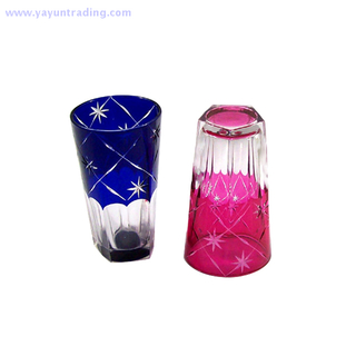 unique design and high quality hand cut glass tumbler for party